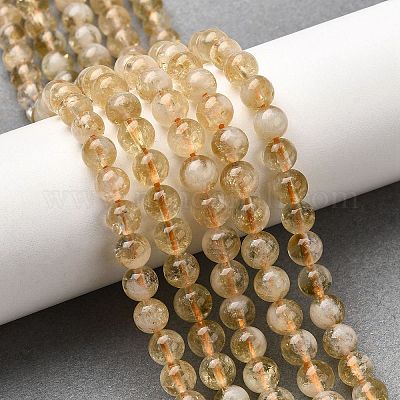 Природный цитрин бисер нитей G-D323-A01-6mm-B-1