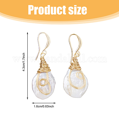 1 пара сережек-подвесок из натурального жемчуга EJEW-FI0001-89-1