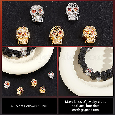 8 шт. 4-х цветные латунные микрофибровые бусины из кубического циркония KK-PH0006-30-1