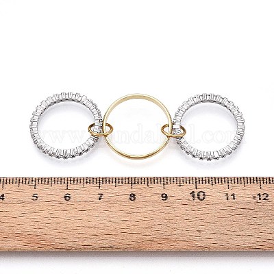 Латунные микро проложить пальцев кольца кубического циркония RJEW-D325-01PG-01-1