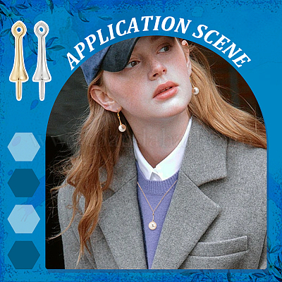 60 шт. 2-х цветные латунные скобы для колышков KK-PH0006-06-1