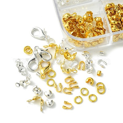 Бусины из латуни и железа с прочной эластичной ниткой для бисероплетения и железным пинцетом для бисероплетения. DIY-FS0005-74-1