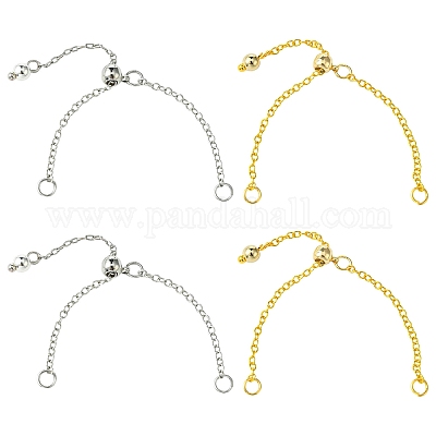 4 шт. 2-х цветная регулируемая латунная цепочка для изготовления колец на палец RJEW-CJ00001-1