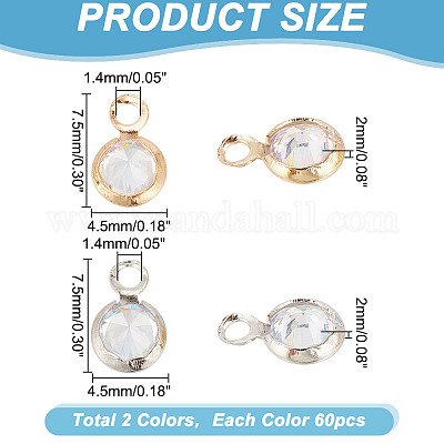 120шт 2 цвета латунные микро проложить кубический цирконий шармы FIND-HY0003-62-1