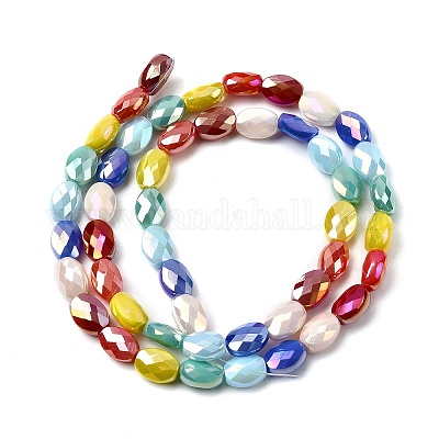 Гальванизировать непрозрачные сплошной цвет стеклянные бусы пряди GLAA-F131-04-1