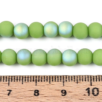 Нити из матовых непрозрачных стеклянных бусин GLAA-T032-P6mm-MBB06-1