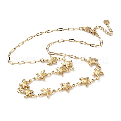 Женские ожерелья-цепочки Ocean 304 из нержавеющей стали NJEW-A060-01A-G-1