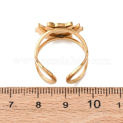 Кольца-манжеты из нержавеющей стали 304 с эмалью для женщин RJEW-Z116-01G-07-1