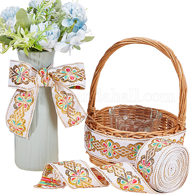 Плоские ленты из полиэстера с вышивкой в этническом стиле OCOR-WH0067-86C-1