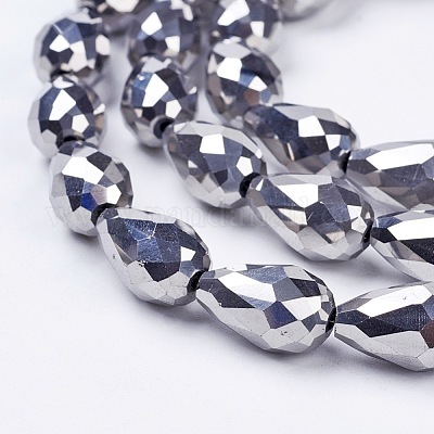 Стеклянные бусины с гальваническим покрытием &nbsp;X-EGLA-D017-15x10mm-7-1