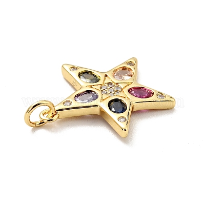 Латунные микро проложить кубического циркония подвески KK-E015-28G-1