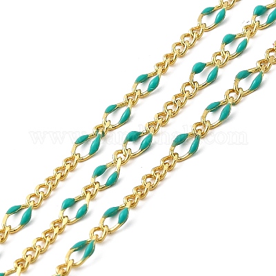 Латунные эмалевые цепи фигаро CHC-L053-09G-03-1