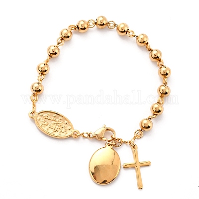 Браслеты с подвесками из нержавеющей стали 304 STAS-B021-16G-1