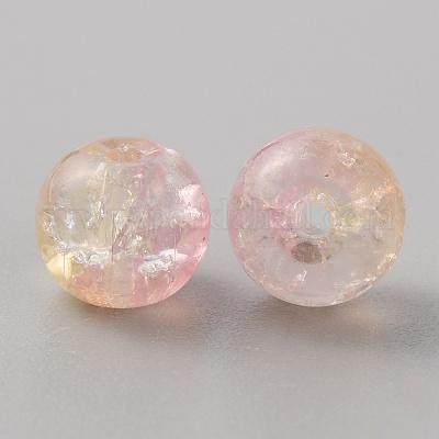 50шт прозрачные стеклянные бусины с кракле GLAA-WH0024-07K-1