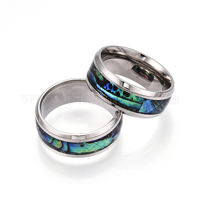 201 широкополосное кольцо из нержавеющей стали RJEW-T005-7-07-1