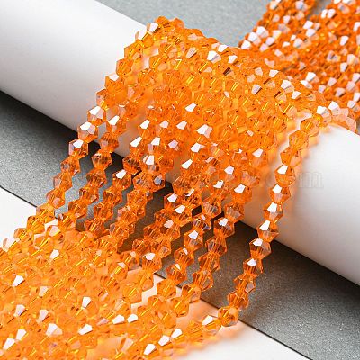 Прозрачные стеклянные бусины гальваническим пряди GLAA-F029-4mm-C23-1