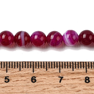 Натуральные полосатые агатовые бусы G-I392-A01-6mm-01-1