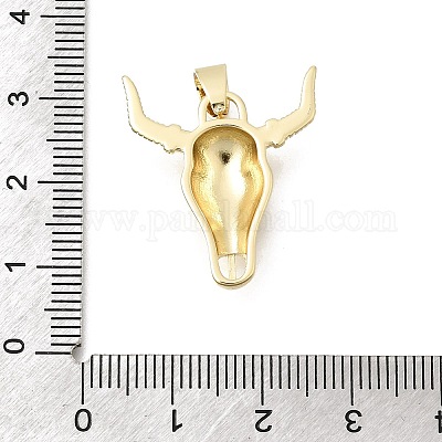 真鍮チャーム  牛のチャーム  18KGP本金メッキ  26x22x6mm  穴：3x4.5mm&nbsp;KK-D255-04G-02-1