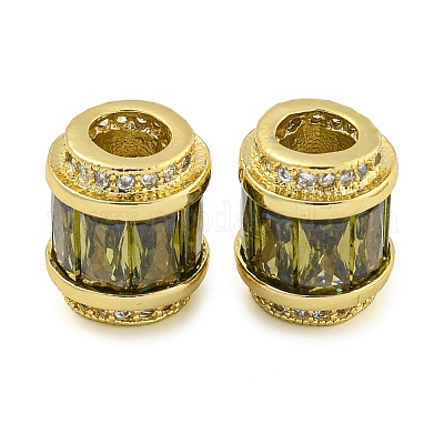 Реечное покрытие латунь микро паве кубический цирконий европейские бусины KK-F089-31G-05-1