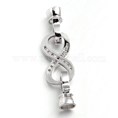 Бесконечность латунь микропаве из кубического циркония сложить на застежках ZIRC-L036-02P-FF-1