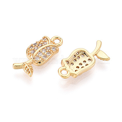 Латунные микропаве прозрачные подвески с фианитом KK-T074-112B-G-1
