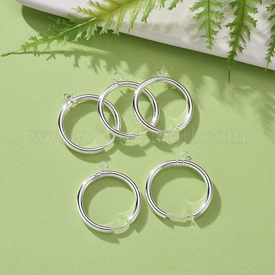 201 фурнитура для сережек-колец Huggie Hoop из нержавеющей стали STAS-P283-01L-S-1