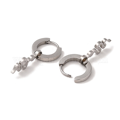 Не тускнеющие 3 пара 3 стилей серьги-кольца из нержавеющей стали 304 для женщин EJEW-K279-09B-P-1