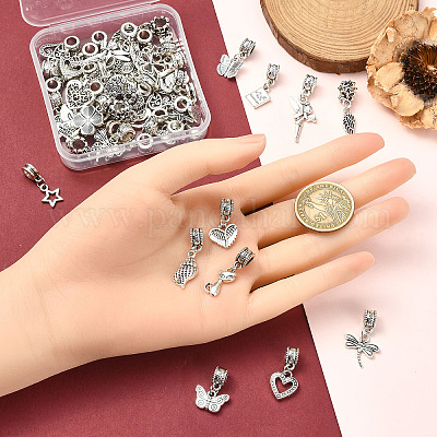 64шт 30 стиля сплава европейские висячие подвески в тибетском стиле FIND-YW0006-73-1