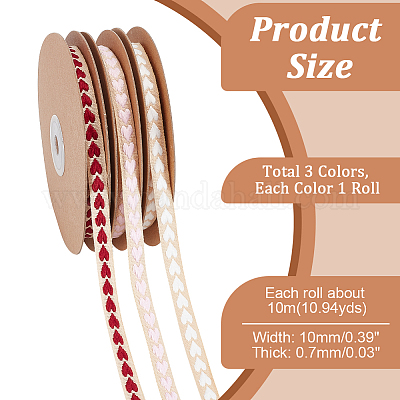 3 рулон 3-х цветной плоской полиэстеровой ленты ко Дню святого Валентина OCOR-NB0001-82-1