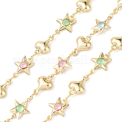 Латунные цепи со стеклянными звеньями CHS-P016-03G-1