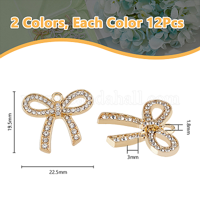 24шт. 2-х цветный сплав с подвеской из горного хрусталя FIND-DC0006-23-1