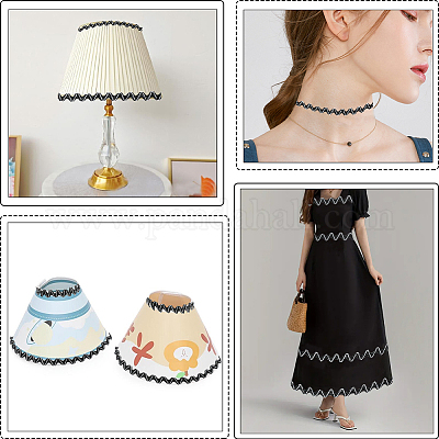 24.5~25 ярд двухцветной полиэстеровой волнистой кружевной ленты OCOR-GF0004-35D-1