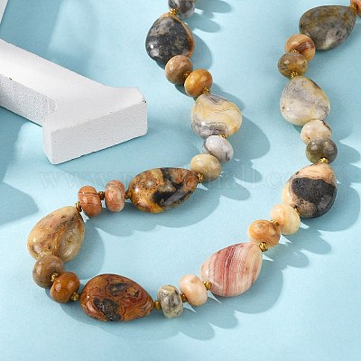 Натуральные сумасшедшие агатовые бисерные ожерелья NJEW-S399-23-1