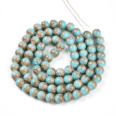 Выпечка окрашенные стеклянные бусины пряди X-DGLA-N008-10mm-05-1