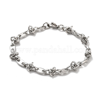 Браслеты из нержавеющей стали 304 с овальными звеньями для мужчин и женщин BJEW-V007-02P-1