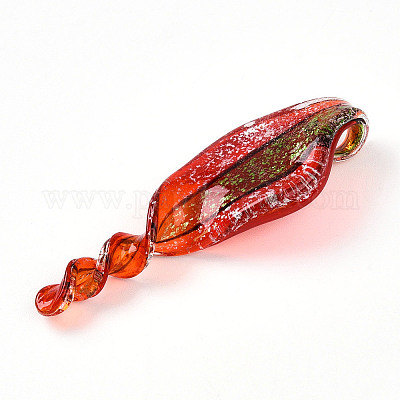 Ручной золотой песок Lampwork большие кулоны LAMP-T023-09-1