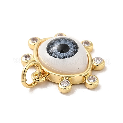 Латунные микропаве прозрачные подвески с фианитом ZIRC-E006-04G-03-1