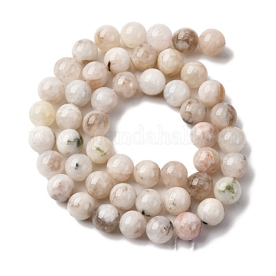 Натуральный белый лунный камень бисер пряди G-I388-01-8mm-1