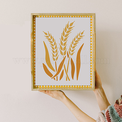 Wholesale FINGERINSPIRE Wheat Stencil 29.7x21cm Wheat Stalk Stencil Plastic  Wheat Painting Stencil Reusable Wheat Pattern Stencils for Painting on Wood  