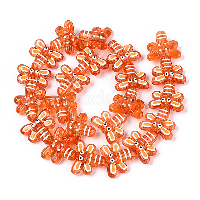 Эмалевые бусины ручной работы в технике лэмпворк LAMP-T023-26H-1