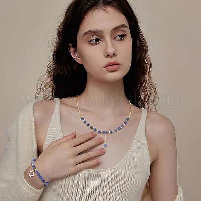 3 нити натуральных содалитовых бусин нити G-OC0005-07-1