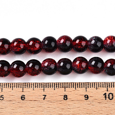 Прозрачный хрустят нити стеклянной бусины X-GLAA-T025-8mm-02G-1