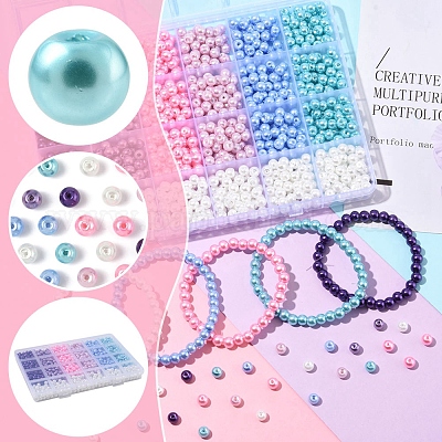 Наборы для изготовления браслетов из круглых бусин своими руками DIY-FS0008-87-1