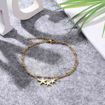 Многорядные браслеты из нержавеющей стали 304 с ионным покрытием (IP) AJEW-AN00332-02-1