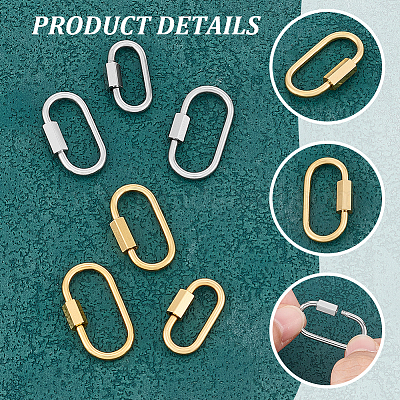 6 шт. 6 цвета 304 нержавеющая сталь винтовой карабин замок подвески FIND-UN0003-49-1