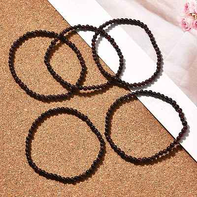 Браслеты из натурального граната BJEW-JB02459-05-1