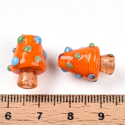 Бусины ручной работы в технике лэмпворк с неровностями&nbsp;LAMP-T022-02A-09-1