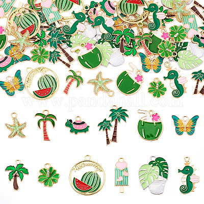 48шт 12 стиля подвески из сплава с эмалью ENAM-TA0002-95C-1