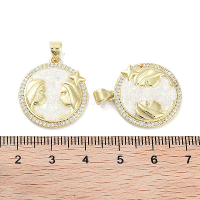 Латунные микропаве прозрачные подвески с фианитом KK-L213-010G-02-1