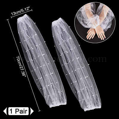 Съемные сетчатые рукава-буфы из полиэстера AJEW-WH0270-358-1